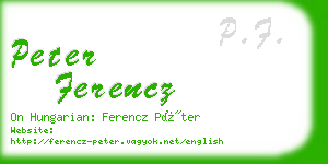 peter ferencz business card